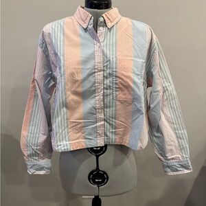 American Eagle Outfitters Clubhouse Cropped Button-Up Shirt Women’s small